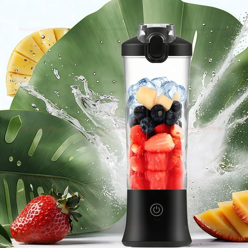 عصارة كهربائية منزلية قابلة لإعادة الشحن بمنفذ USB سعة 600 مل، خلاط فواكه محمول احترافي، خلاط صغير لعصير عصير عصير العصير
