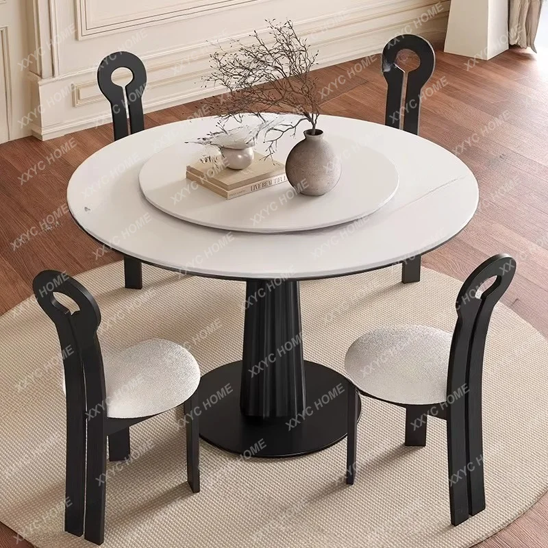 XXModern Casual Home Design Solid Wood Dining Table Set Cream White- Style Dinning Table