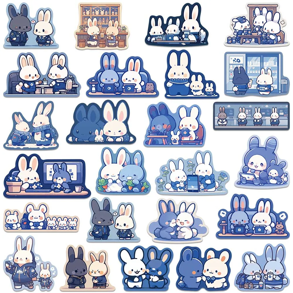 50pcs Waterproof Graffiti Cute Cartoon Animal Rabbit Bunny Stickers For Luggage Laptop Water Bottle Phone Notebook Vinyl Decals