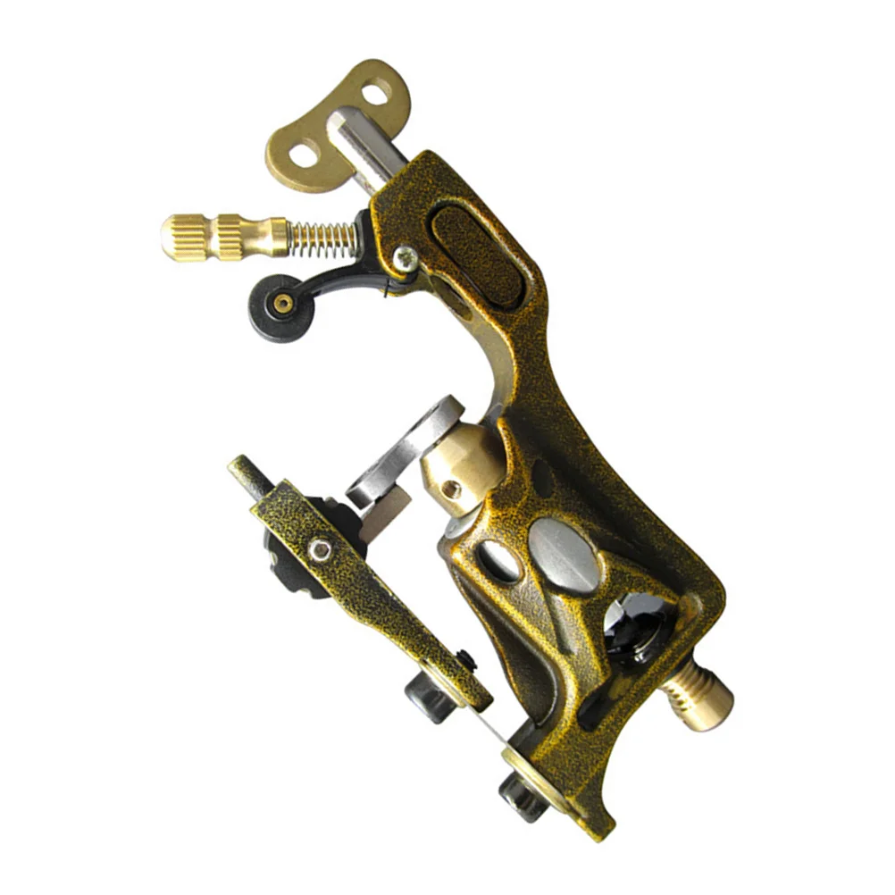 آلة الوشم الدوارة الذهبية المتينة عالية الجودة تصميم احترافي آمن وفعال للفنانين بطانة شادر موتور العرض