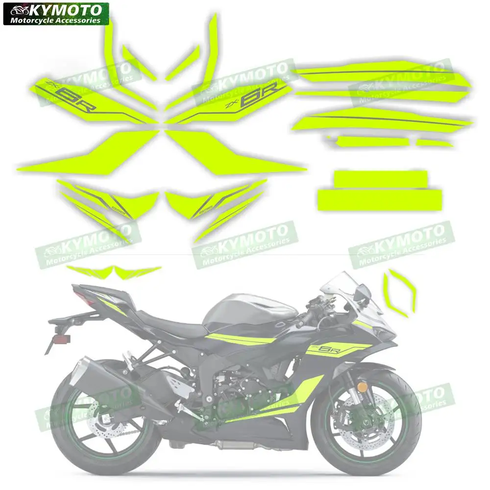 6周年記念ノベルティ♡ホワイト Amotopart 2024-2026 Kawasaki ZX-6R White Gold Fairing Kit