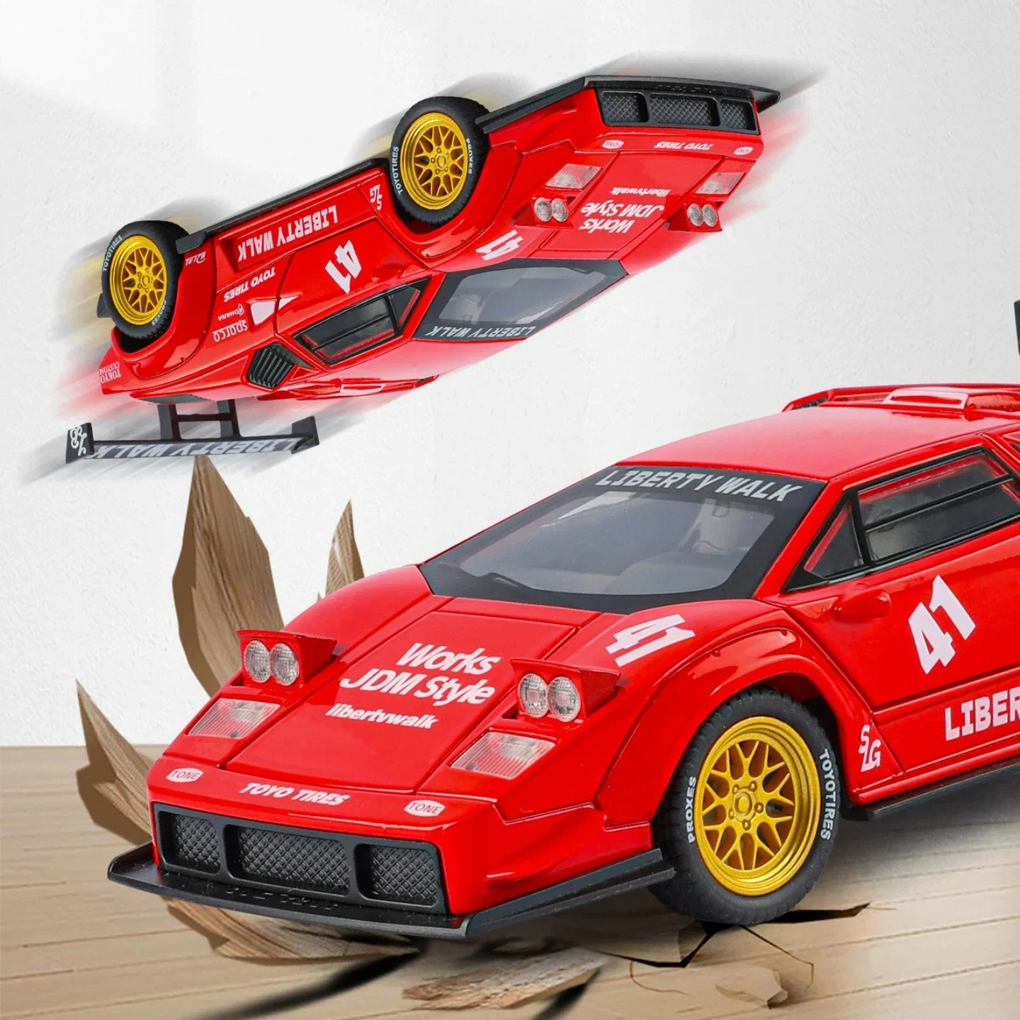 1:32 Countach LIBERTY LBWK Sportwagenmodell Simulation Legierung Automodell Junge Spielzeugsammlung Ornament
