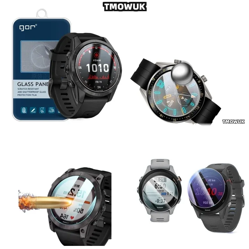 Perfect Fit Bubble-Free Tempered Glass Screen Protector For Garmin Fenix 7 7S 7X Pro - 9H Anti-Scratch HD