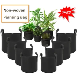 3-5Pcs 1-50 Gallon Grow Bags Felt Grow Bags W/ Handles Gardening Fabric Grow Pot Vegetable Growing Planter Flower Planting Pots