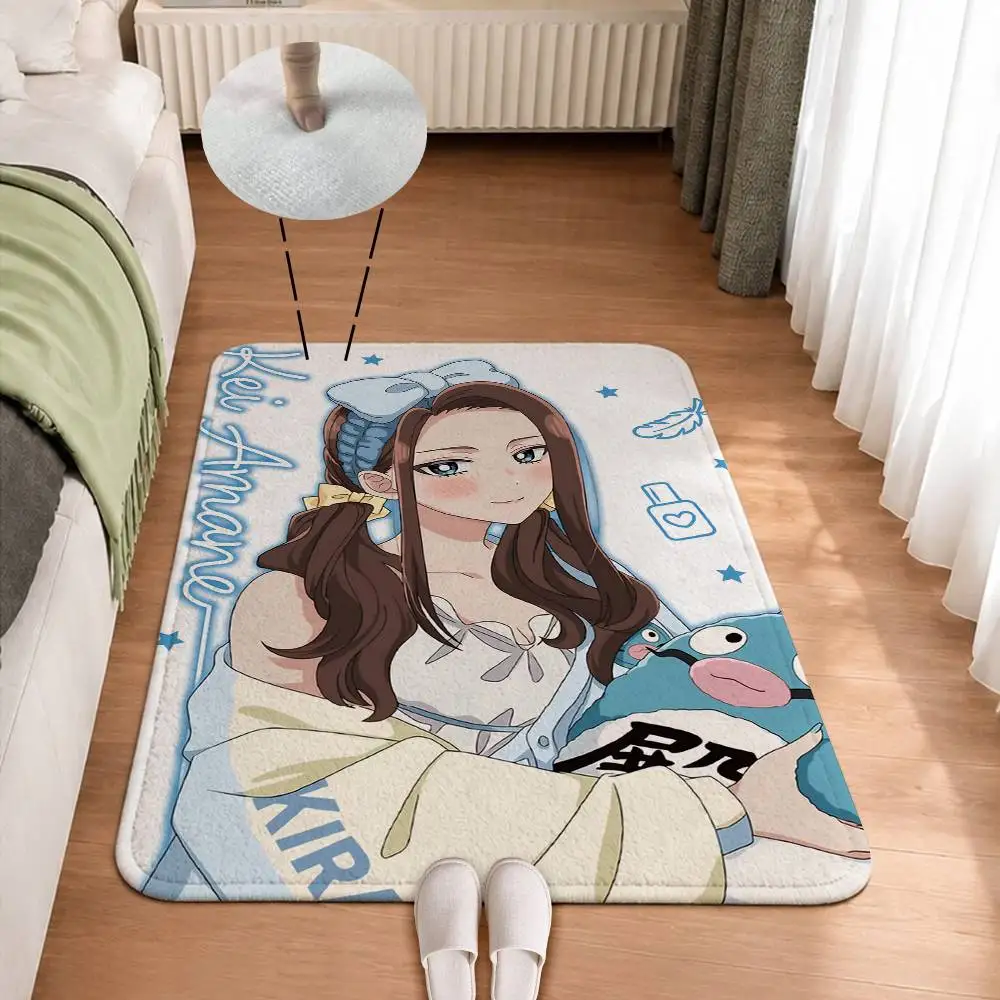 Anime Gals Can-t Be Kind to Otaku Home Decor Short Plush Floor Mat, Non-Slip & Easy to Clean for Multi Doorways