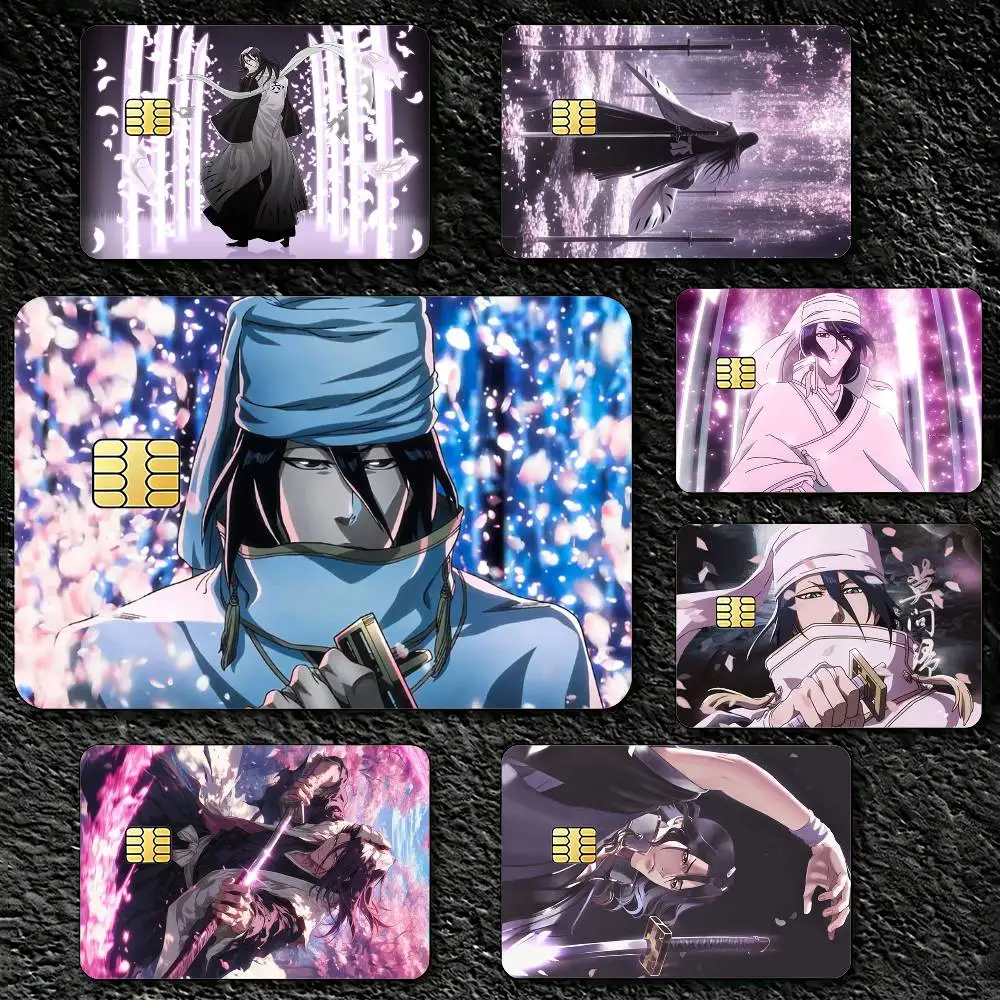 

B-Bleach Anime K-Kuchiki Byakuya Credit Card Skin Stickers For VISA Bank Bus Metro Access Card Protective Film Cover Sticker