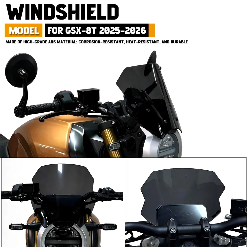2025-2026 Motorcycle Meter ABS Windscreen Spoiler Fairing Viser Visor Wind Screen Deflector Accessories For SUZUKI GSX-8T GSX 8T