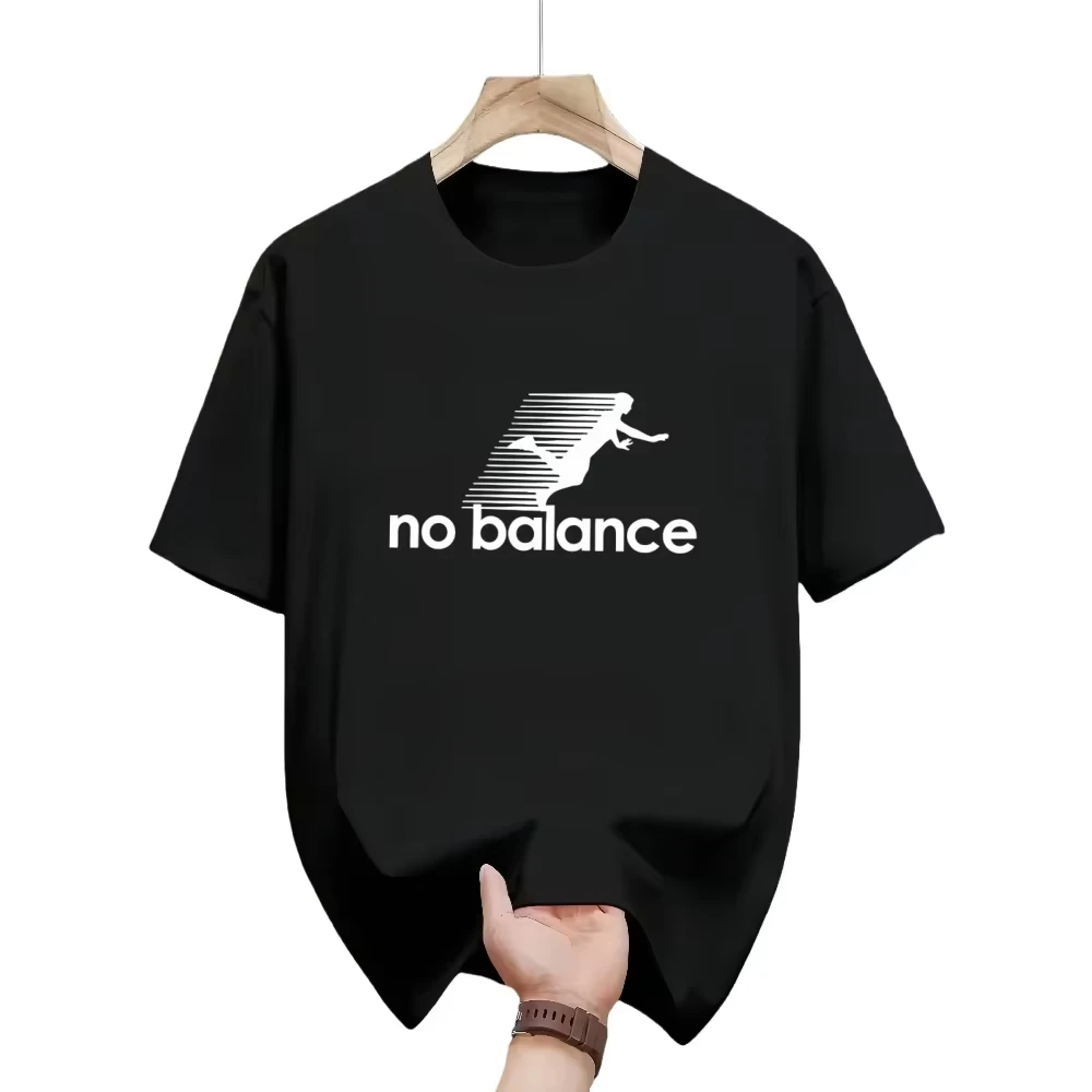 Men's 'No Balance' Humorous Graphic Oversized T-Shirt – Casual Streetwear Short Sleeve Tee for Everyday Wear & Urban Style Tops