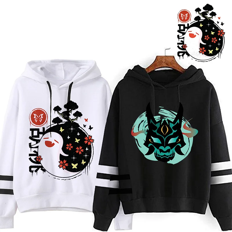 Sweatshirt Xiao Genshin Impact Hoodie Kawaii Cartoon Harajuku Genshin Streetwear Hu Tao Graphic Hoody Unisex Sweatshirts