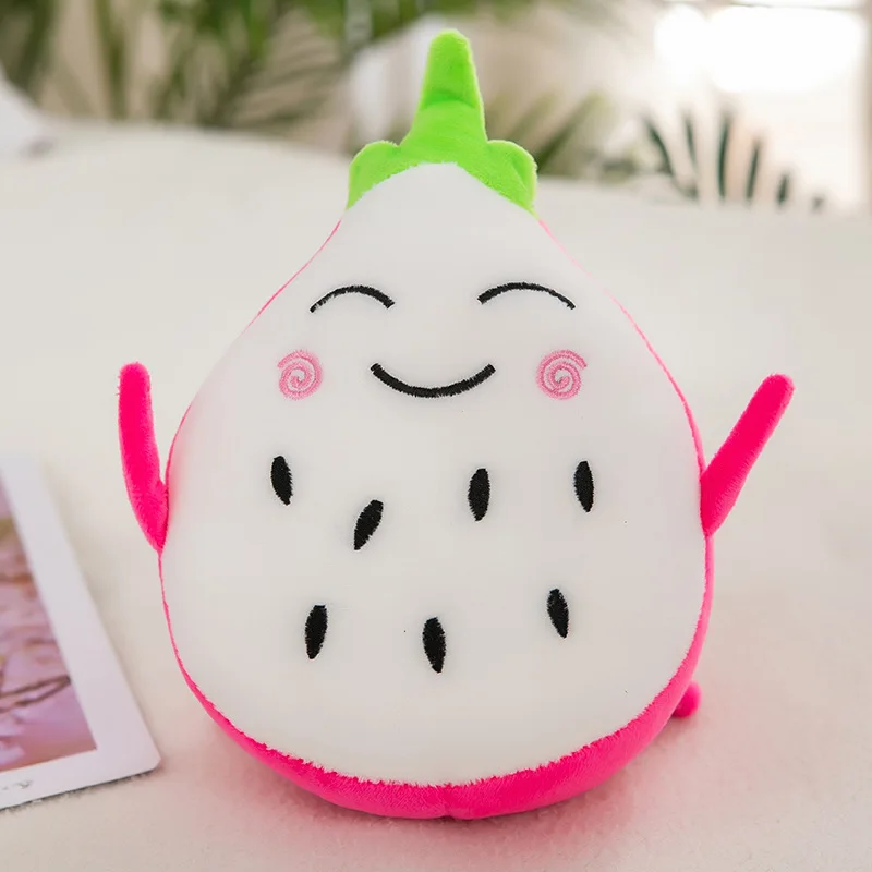 Cute Plush Toy Dragon Fruit Car Keychain Charm Girl Schoolbag Trinket Plush Toy Doll Women Bag Pendant Car Keyring Ornament Gift