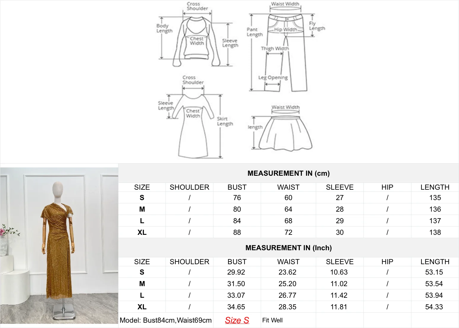 2025 roupas femininas de alta qualidade diamantes dourados manga curta gola inclinada vestido midi
