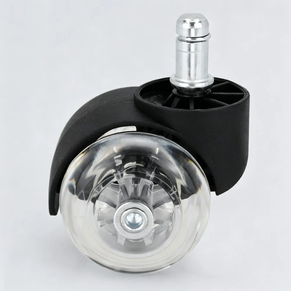 1pcs Silent Smooth 2‑Inch Crystal PU Caster Wheels Heavy Duty Swivel Replacement Casters for Office Gaming Chair Home Furniture