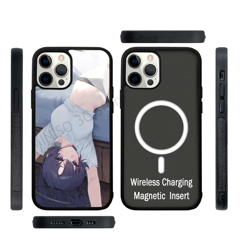 Sexy Girl Hayase Yuuka Blue Archive Game Phone Case Strong Magnetic For IPhone 15 14 13 Pro Max 11 12 Mini For Magsafe