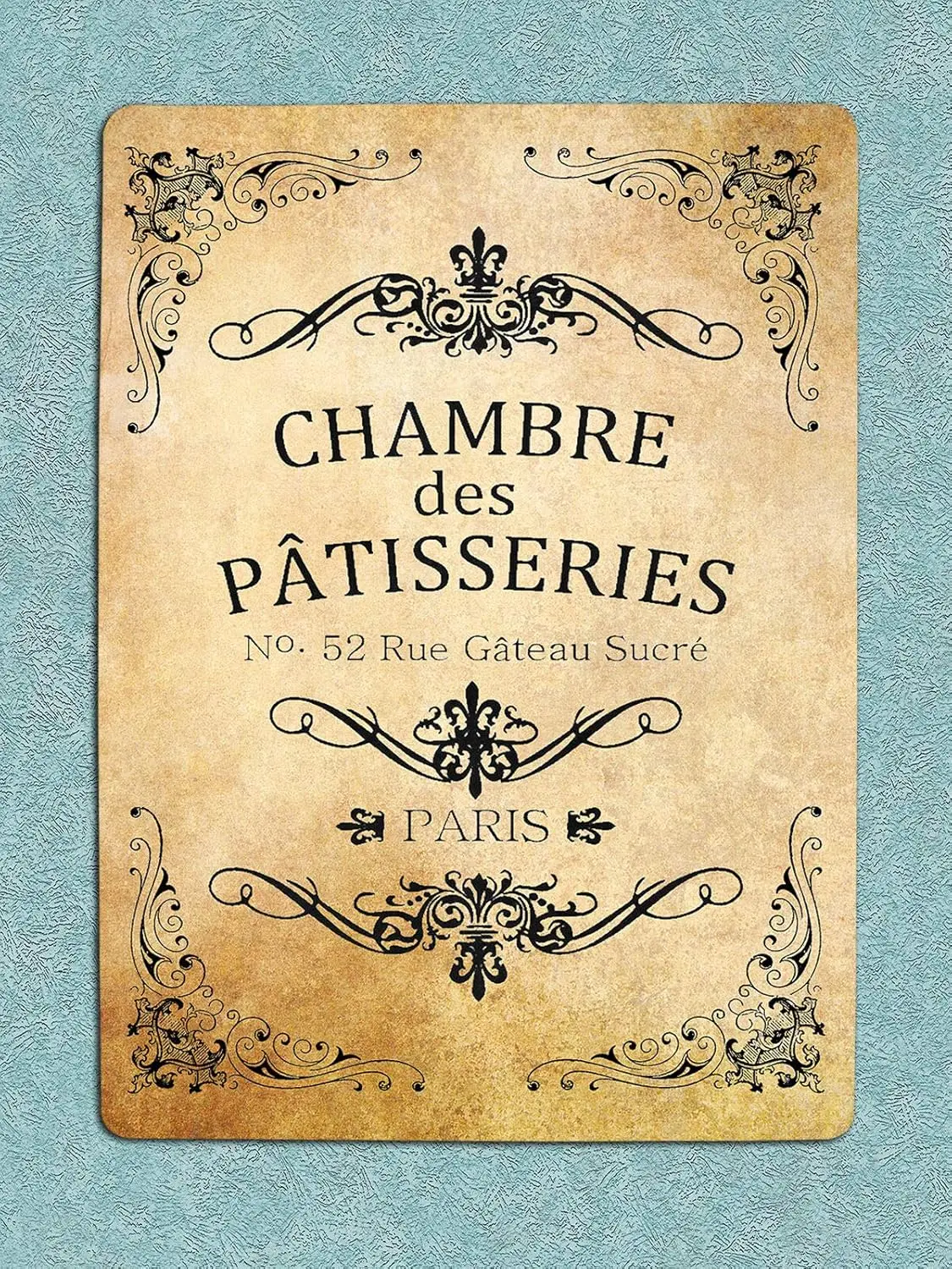 Tin Sign For New Vintage Metal Sign French Paris Chamber Des Patisseries Pastry Room Street Garage ; Home Bar Club Kitchen Hotel