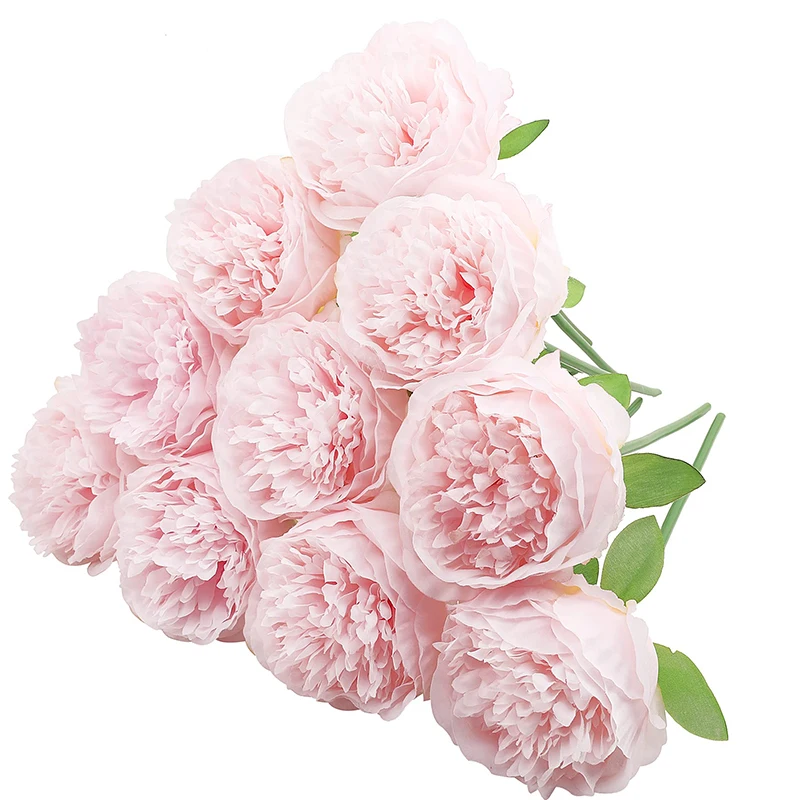 

2 Bunches Artificial Peonies 10 Heads Silk Peony Fake Flower For Wedding Home Office Party Hotel Decoration Valentines Gift