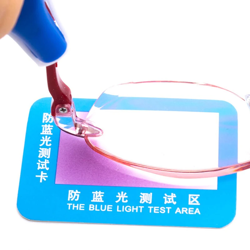 10 Pcs Anti-Blue Light Test Card Glasses UV Accessories Blue Detection Generator And Temp