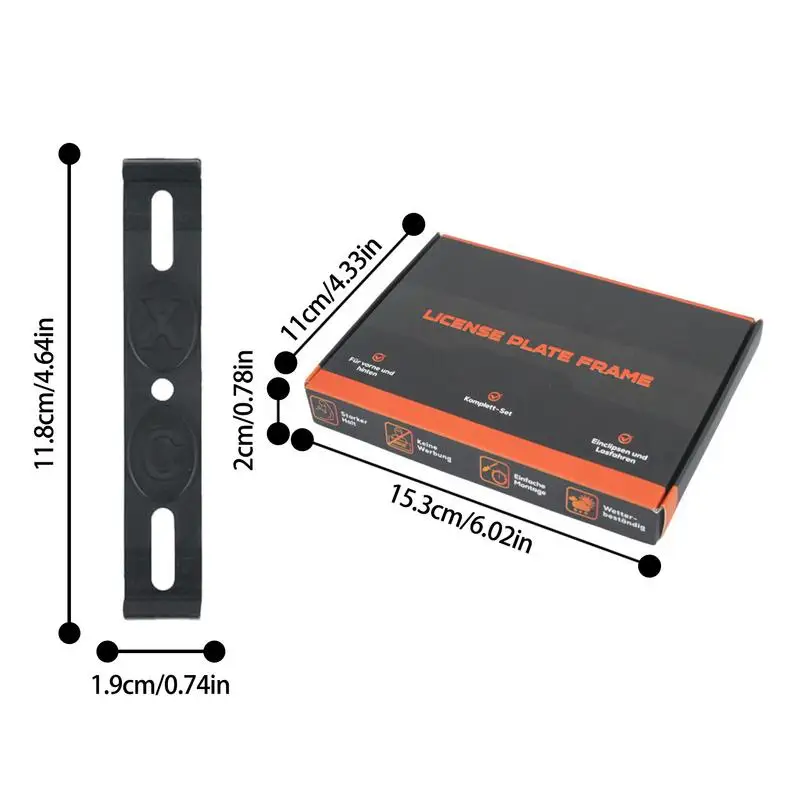 Frameless moldura da placa para frente e traseira Car Tags, montagem à prova de intempéries, 4pcs