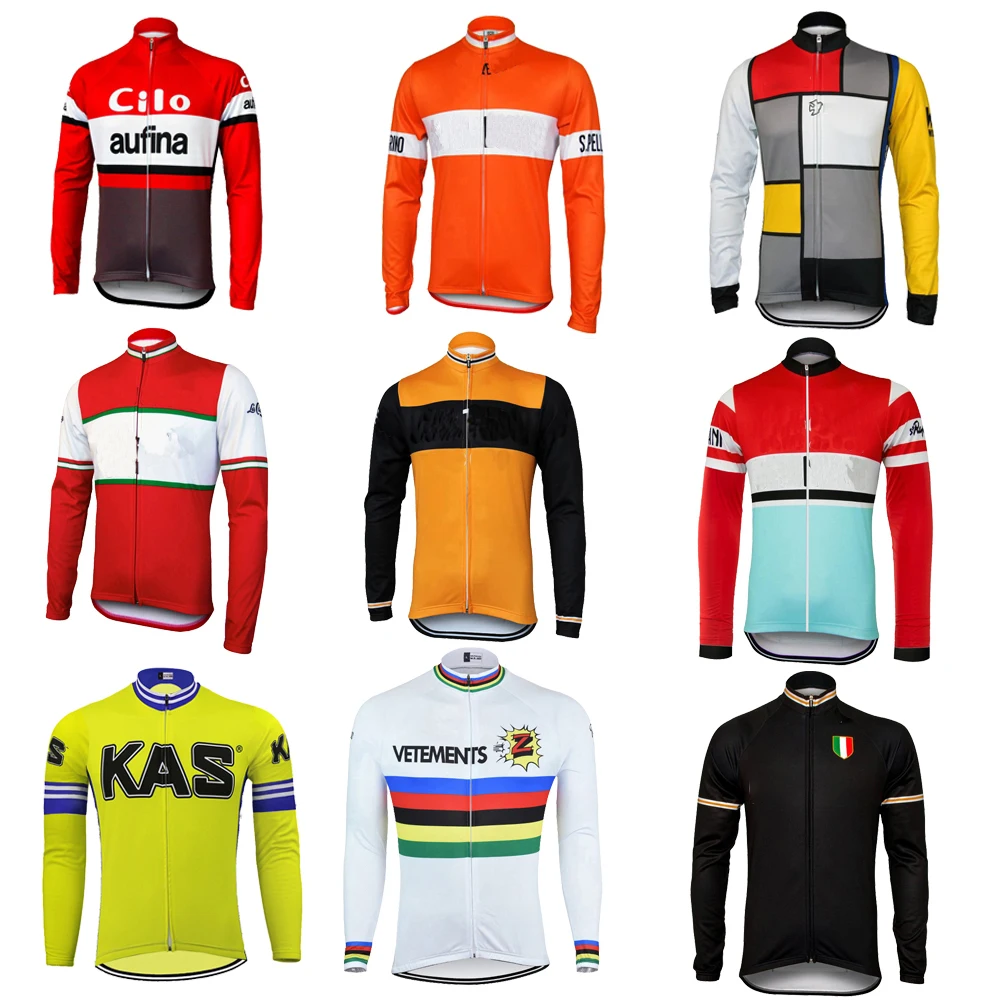 Cycling Jersey long sleeves winter fleece and no fleece team cycling clothing mtb jersey