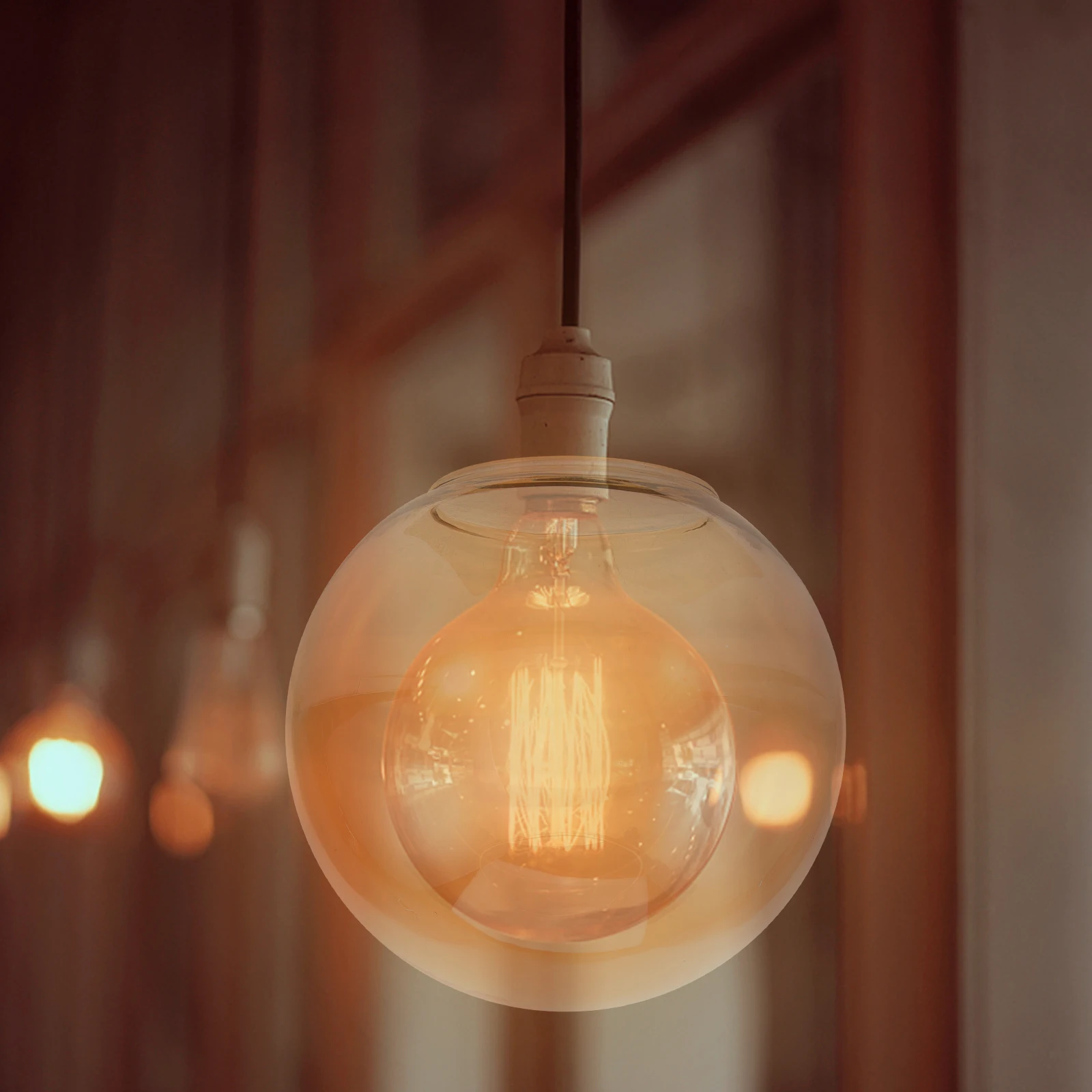 

Decorative Glass Lampshade Pendant Light Replacement Globe Shape Lightweight Easy Installation Living Room Bedroom Study