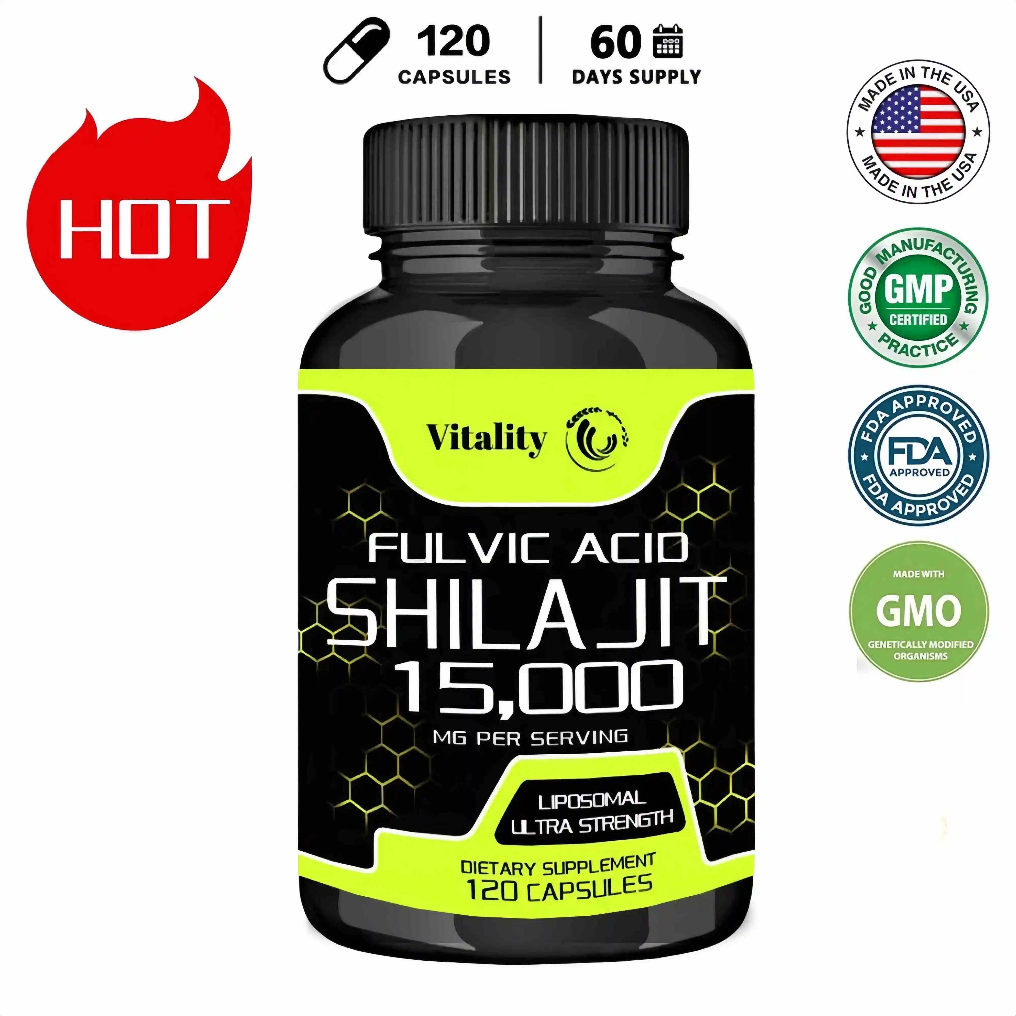 Pure Organic Shilajit Supplement - Fulvic Acid & Trace Minerals for Men and Women, Energy & Cognitive Bone Immune Health