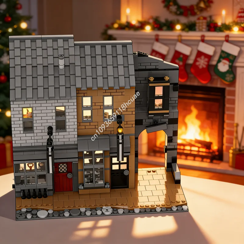 914pcs MOC Knockturn Alley Trackleshanks Locksmith Harry Model Building Blocks Architecture Toy Christmas Gifts Brick Kids