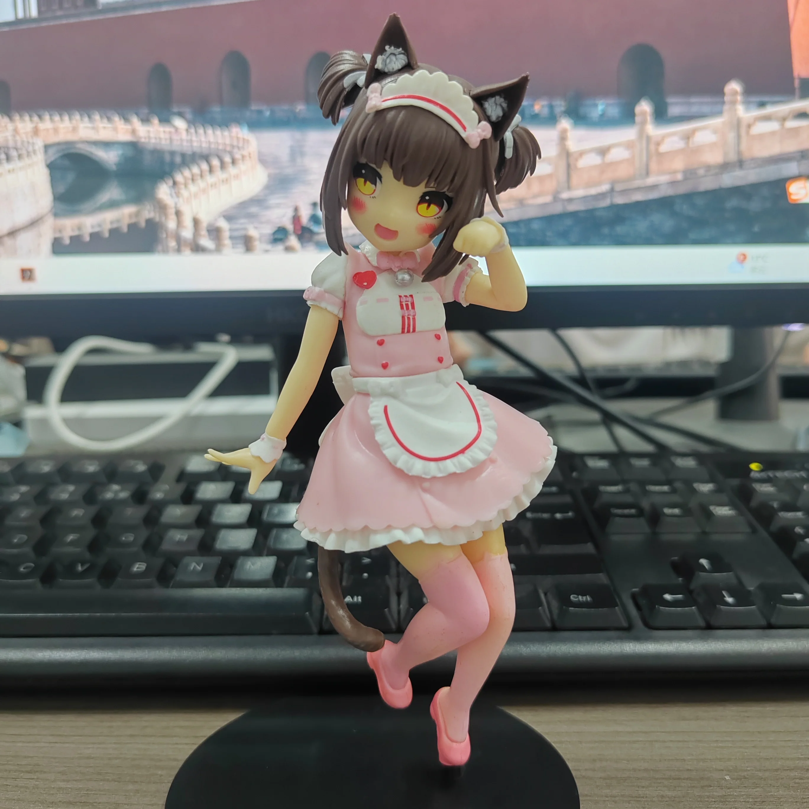2pcs 18cm nekopara anime figure kawaii girl chocolate cute action figure maid vanilla figurine collection model doll toys gifts