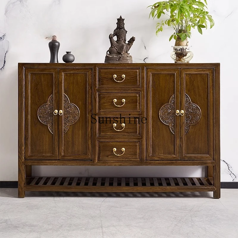 

New Chinese style old elm dining side cabinet antique entrance foyer locker