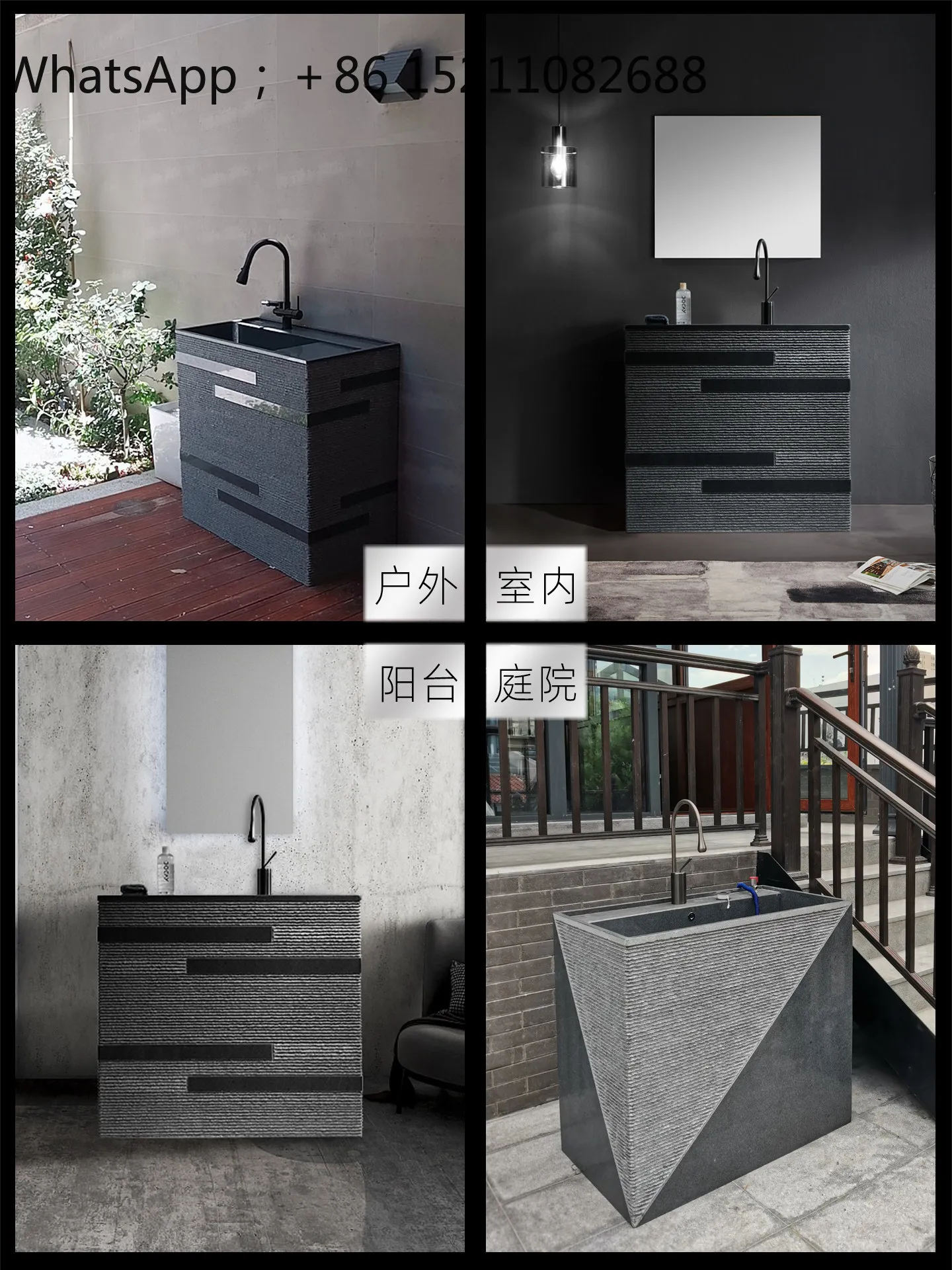 SCY small apartment household sink outdoor wash basin courtyard marble washbasin laundry pool
