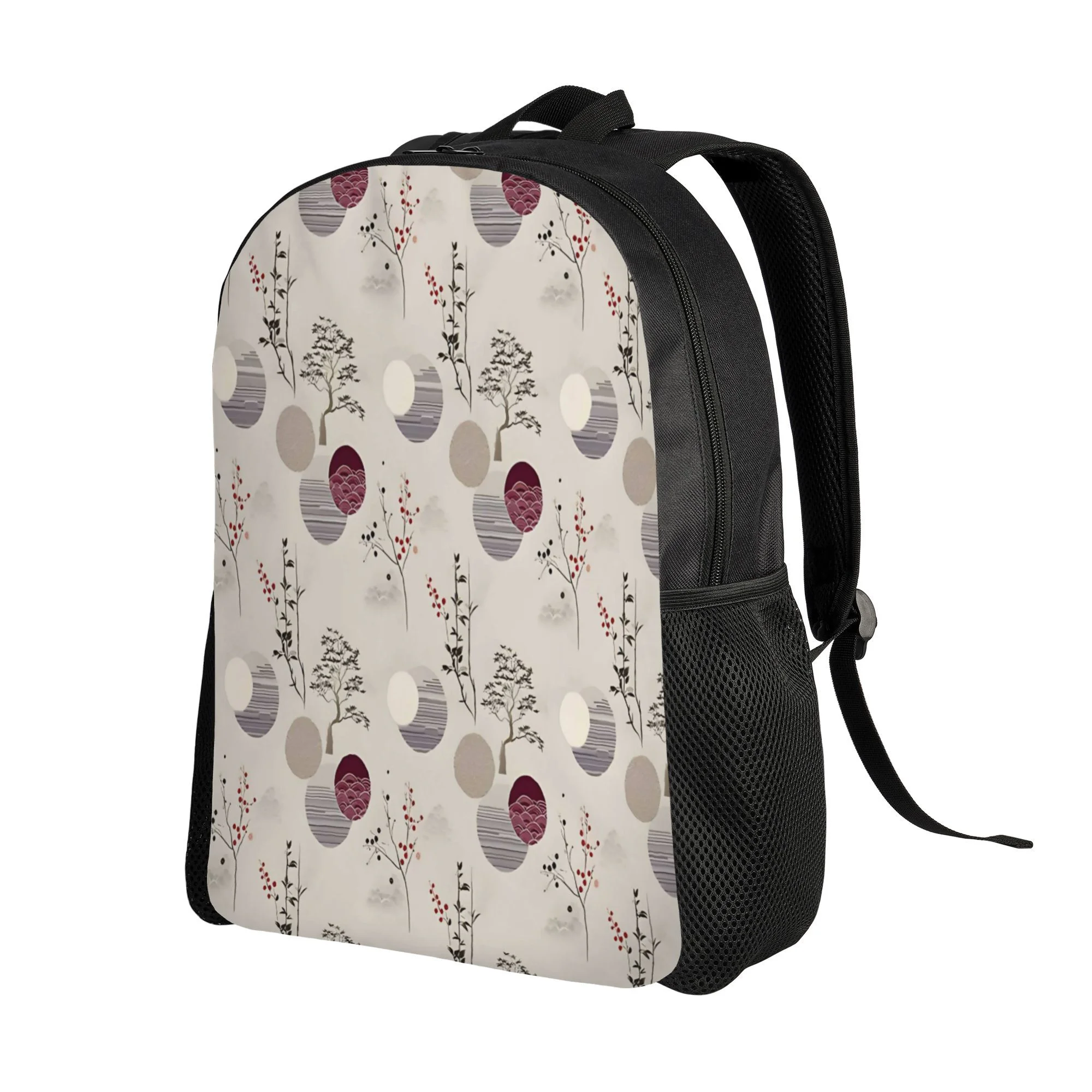 Mochila Katagami Twilight Garden con diseño de flores de ciruelo, bolsa de viaje espaciosa