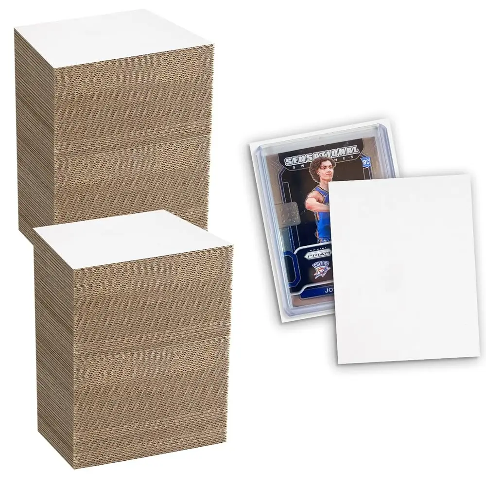 

200 штук гофрированных картонных листов 3,5x4,5 дюйма, защитные вкладыши для коллекционных карт, картонные разделители, малый размер