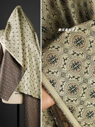 Brocade Jacquard Fabric Antique Copper Gold Hanfu Jacket Fabric By The Meters Apparel Sewing Material Fashion Clothing Per Meter