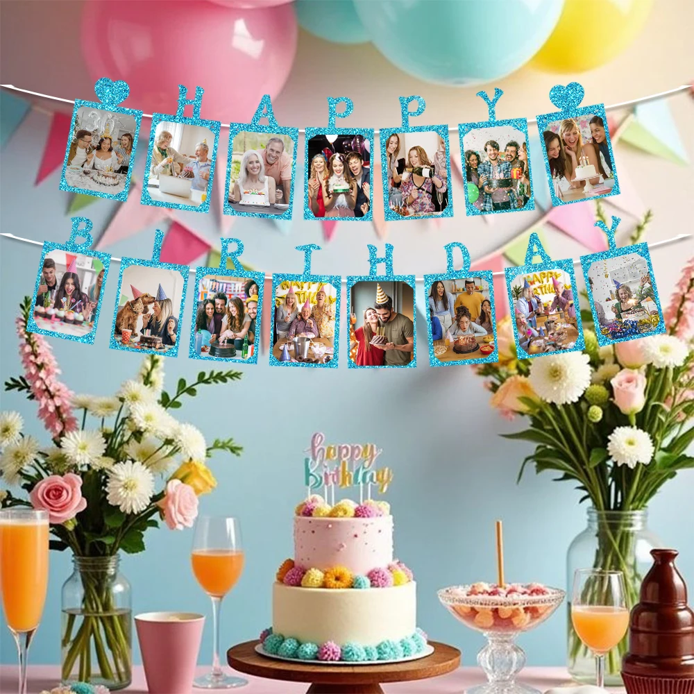 Geburtstags-Foto-Banner, Geburtstagsparty-Hintergrundbanner, Baby-Shower-Geburtstagsparty-Jubiläumsfeier-Banner-Dekoration – Detail 2