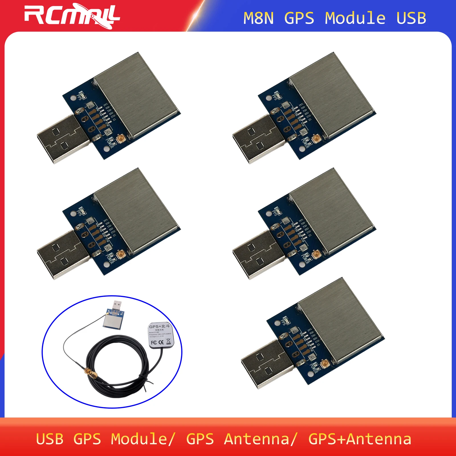 5PCS USB GPS Module With High Sensitivity Ceramic Antenna GLONASS Beidou 56 Channel GPS Receiver for Arduino Pixhawk
