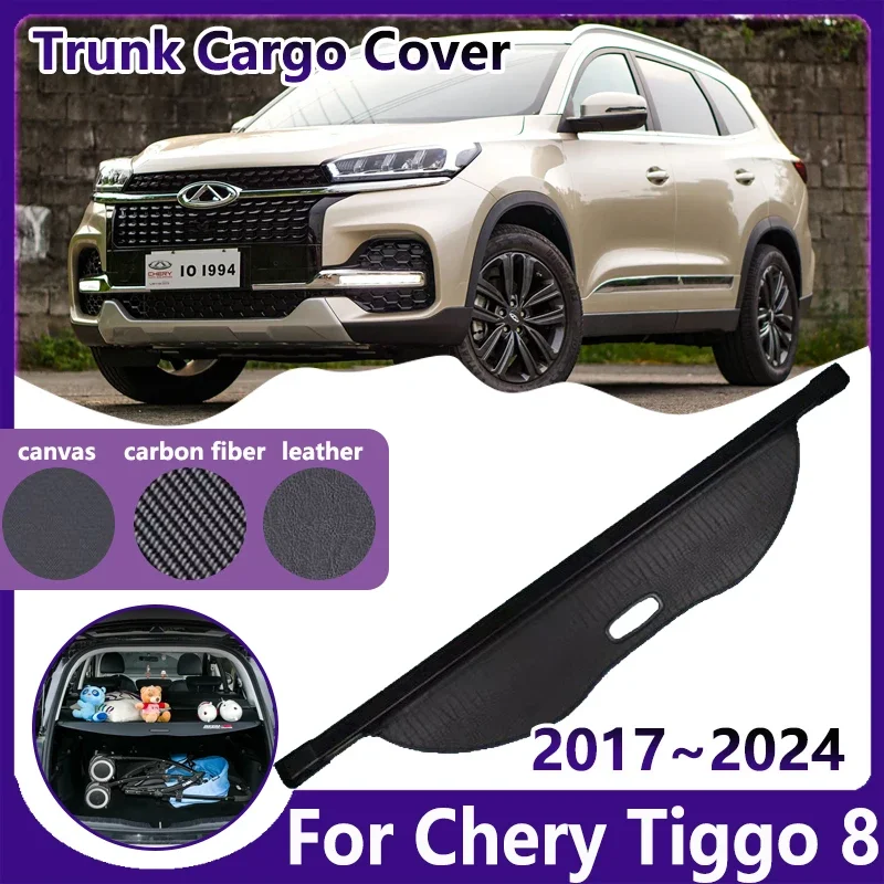 

Car Trunk Cargo Covers for Chery Tiggo 7 Tiggo 8 Chirey Pro Plus Accesories 2017~2024 Luggage Organizer Curtain Tray Retractable