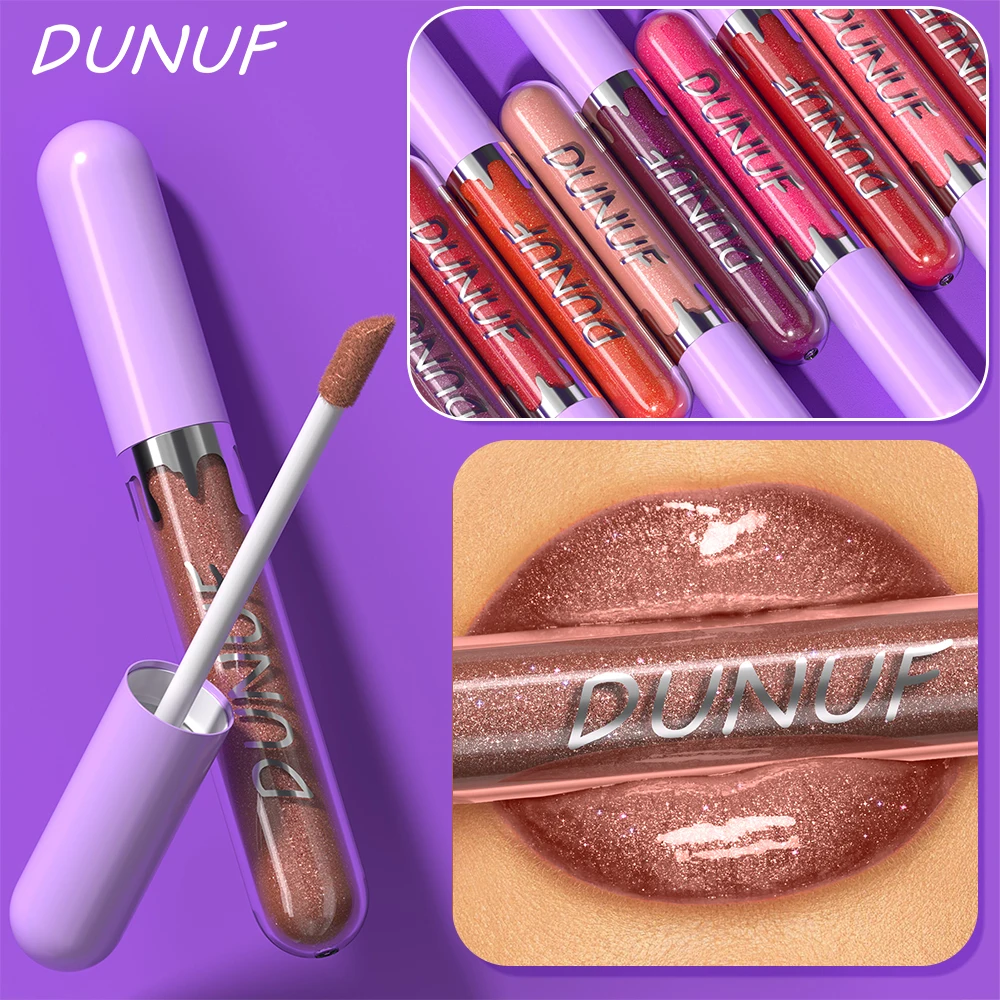 DUNUF 5pcs Long-lasting Luster Lip Gloss Set Waterproof Lipstick Non-Fading Non-Stick Cup Beginner Friendly  Beautifully Wrapped