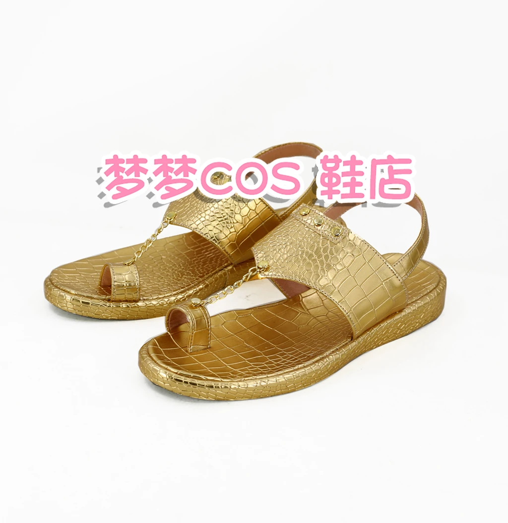 En Dwi Gast Grandmaster Costume Cosplay Scarpe Sandali dorati fatti a mano Festa di carnevale Stivali di Halloween Scarpe in ecopelle