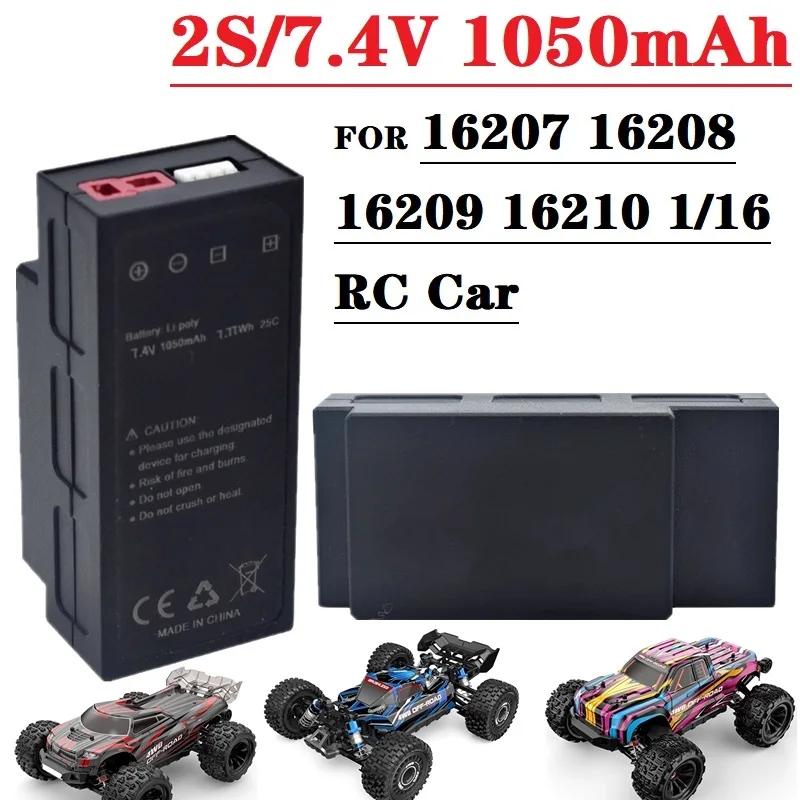 2S Battery For MJX Hyper Go H16H H16E 16207 16208 16209 16210 1/16 RC truck 7.4V 1050mAh LiPo Battery RC Car Parts