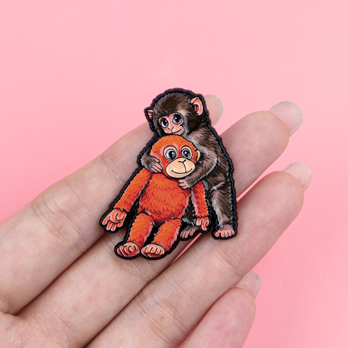 Funny Cute Monkey Bear Enamel Pin Office Coffee Cat Brooch Lapel Pin Badge on Backpack Clothing Accessories Jewelry Friends Gift view 4