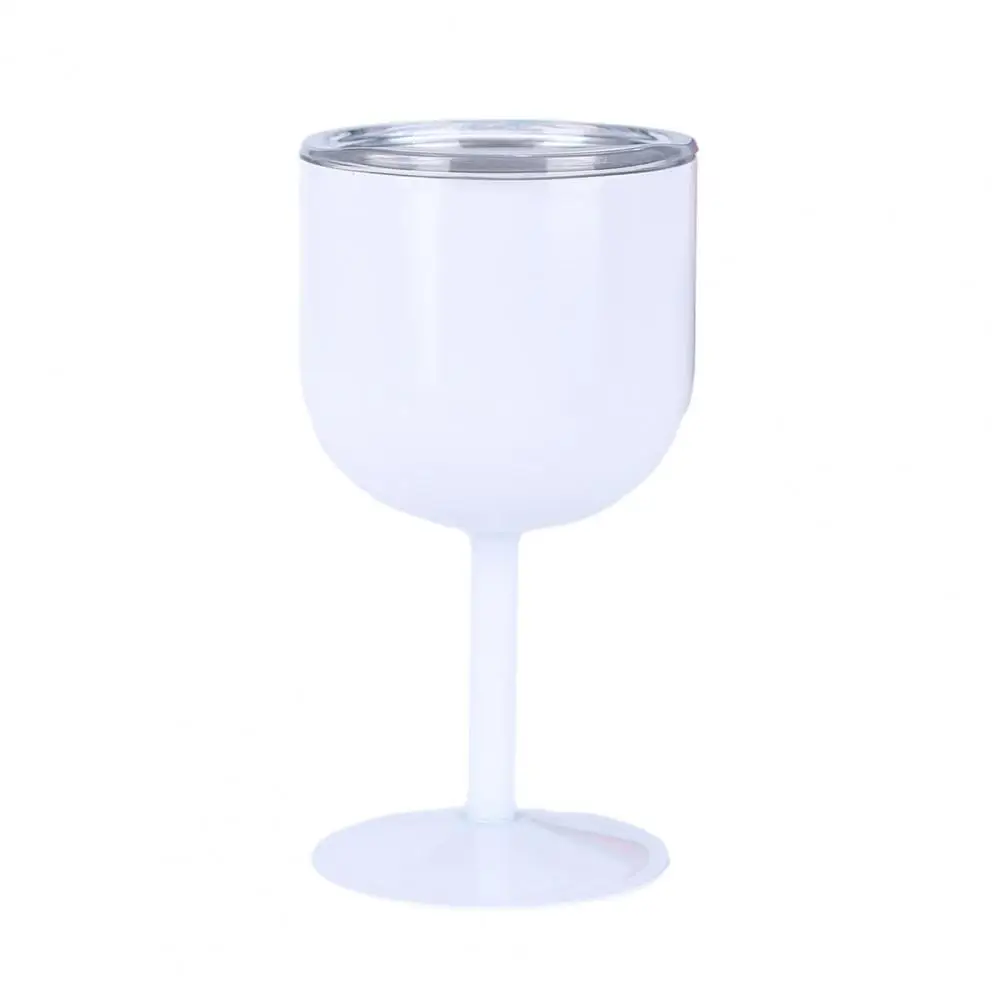 Stainless Steel Juice Cup Double-layer Vacuum Wine Glass Stainless Steel Goblet Set with Straw Lid 4 for Cocktails for Wedding