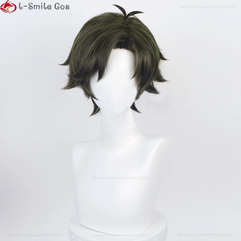 Damian Desmond Anime Cosplay Wig, Green Party Wigs, Short 30cm, Anya Forger's Irritation Mate, Second Son of Matovan Boy Wigs