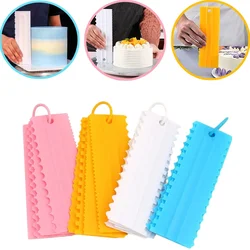 Cream Scraper Plastic Double Sided Tooth Cake Scraper Double-sided Cake Cream Smoothers DIY Baking Tools Cake Decorating Comb