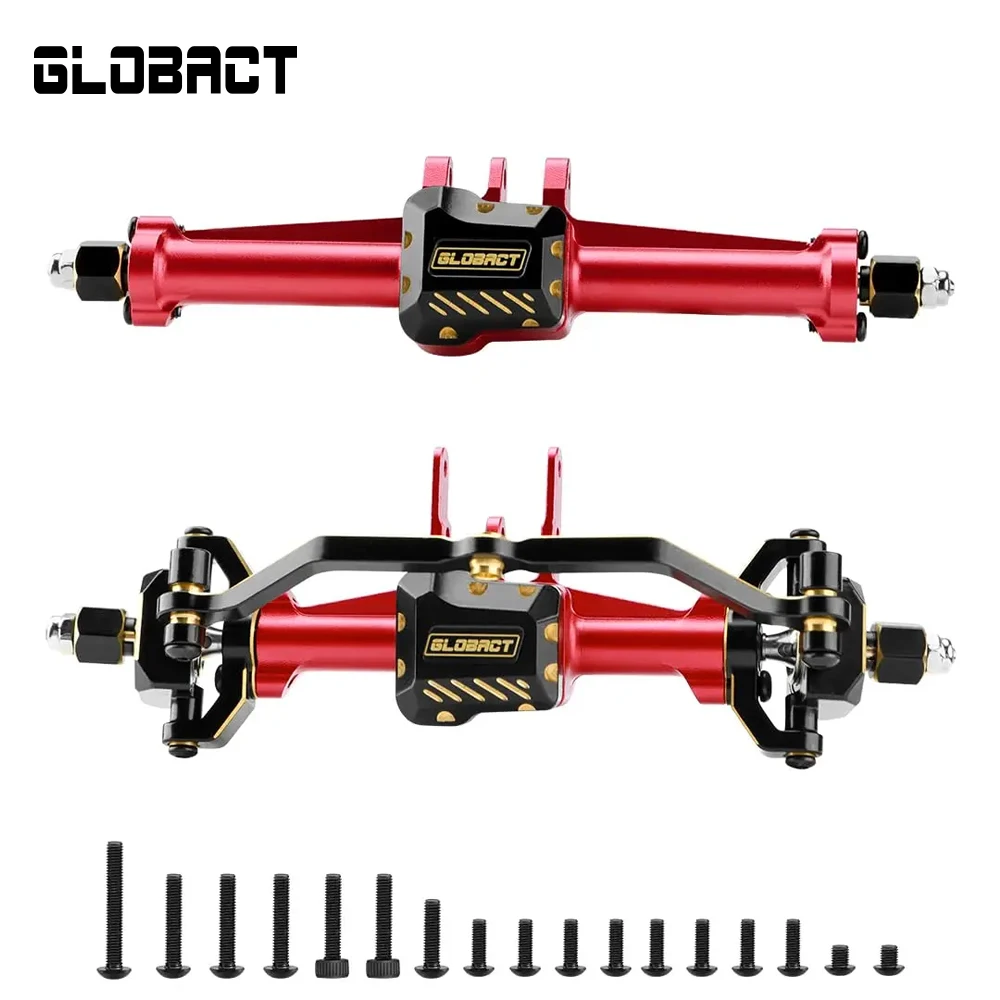 

GLOBACT Aluminum CNC Front Rear Axle Set with Brass Steering Kit for TRX4M Bronco Defender 1/18 RC Cars Upgrade Accessories