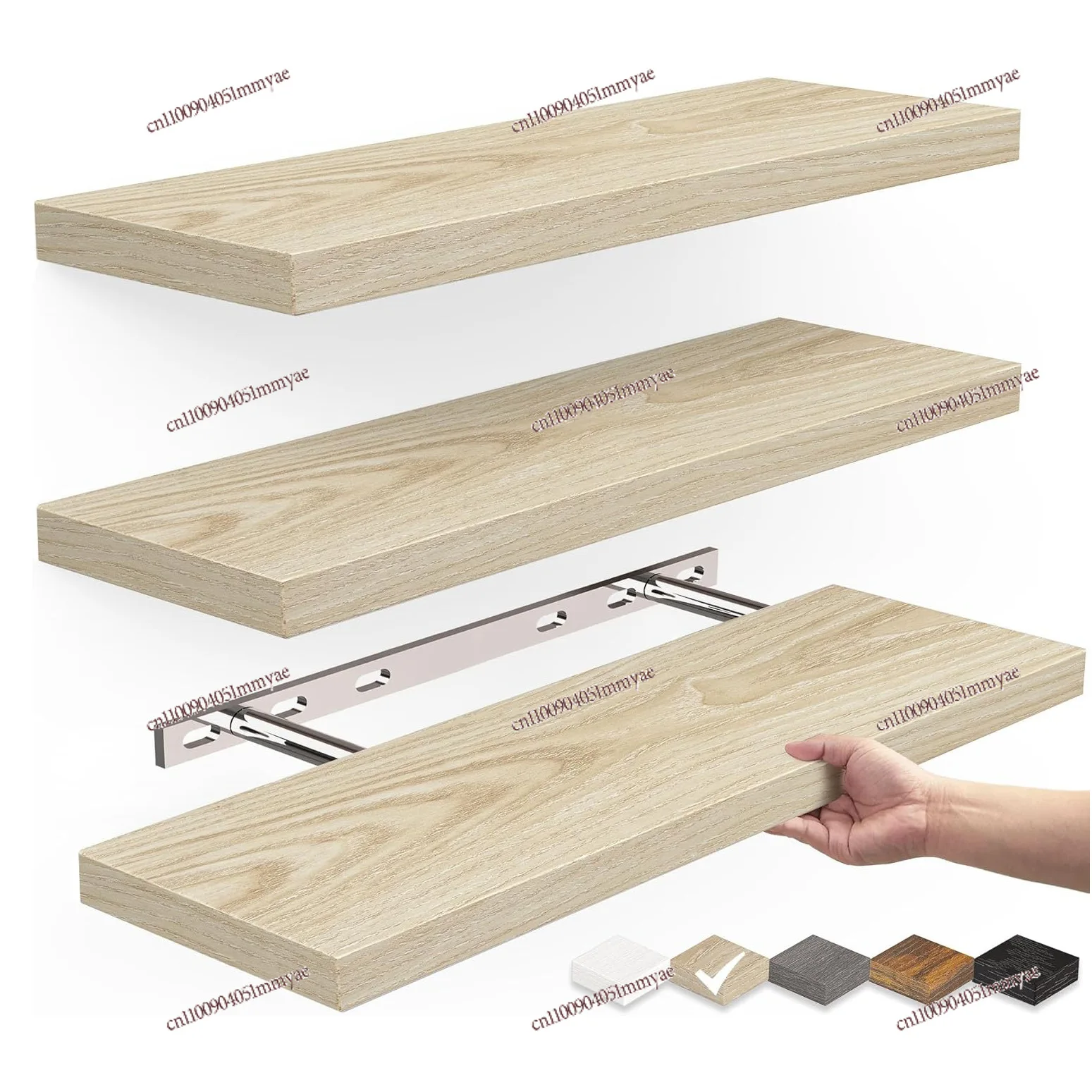 Floating Rack Wall Mounted Baffle Wooden Kitchen Bathroom Living Room Storage Rack