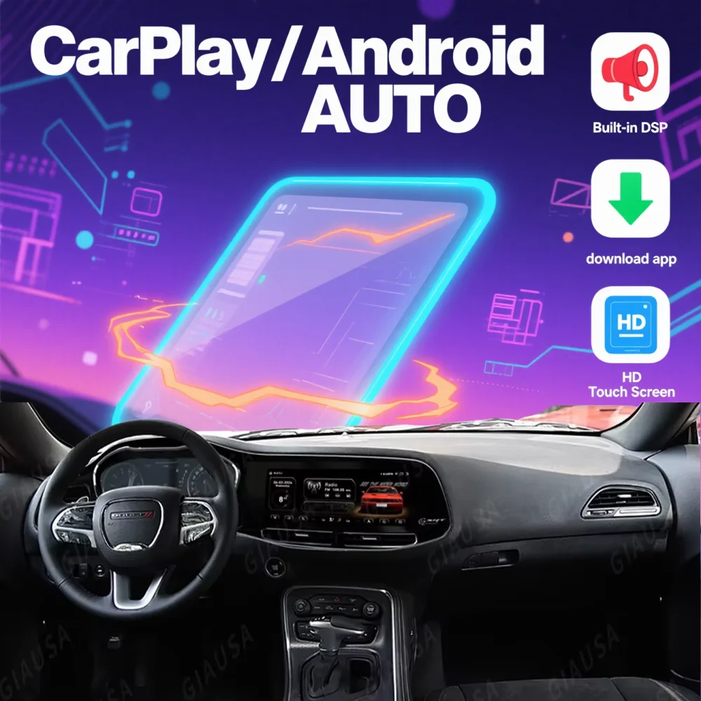 

12,3-дюймовый Android 13 для Dodge Charger 2011-2019, QLED-экран, автомобильный радиоприемник CarPlay, мультимедийный плеер, GPS-навигация, стерео головное устройство