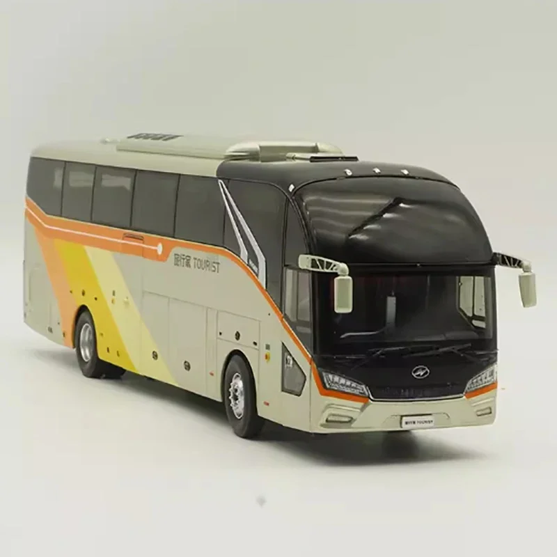 Original Factory 1:42 Higer Tourist Coach Model, Diecast Travel Bus Model with Lights, Opening Doors & Realistic Interior
