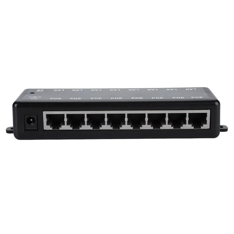 DC12V-48V 8 واجهات محول PoE السلبي الطاقة عبر إيثرنت POE وحدة إمداد الطاقة حاقن