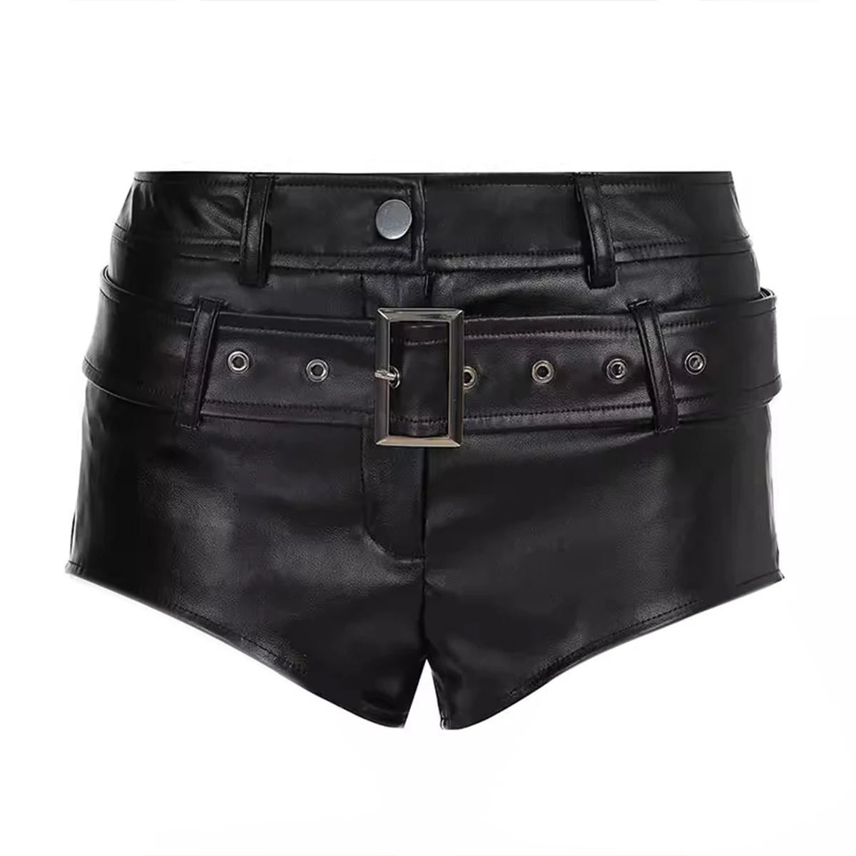 9052 # Female Troupe Performance Dress Imitation Leather Boots and Pants Summer and Autumn Mid Low Waist Nightclub Spicy Girl