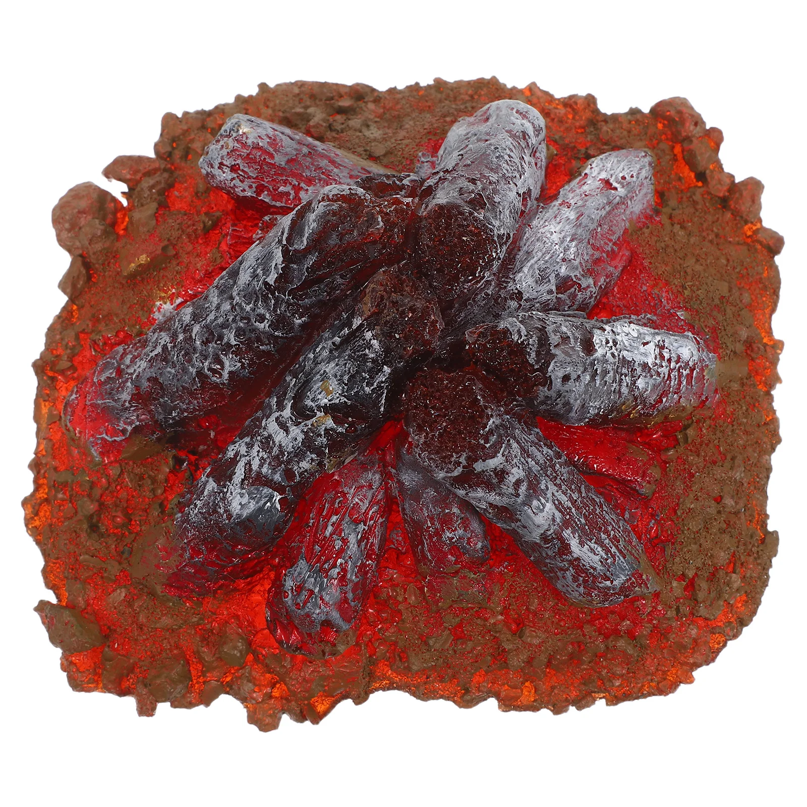 

Realistic Mini Fireplace Resin Campfire Ornament for Pretend Camping Play Set Garden Diorama Smokeless Patio Fire Display