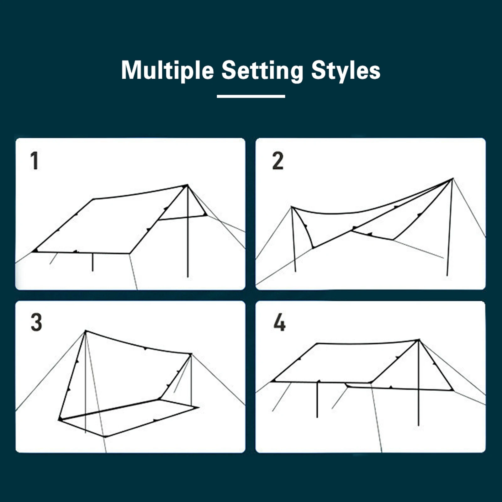 مظلة التخييم مع أقطاب مقاومة للماء والأشعة فوق البنفسجية وظل الشمس للتخييم في الهواء الطلق والمشي لمسافات طويلة وحقيبة الظهر قماش القنب المطر يطير التخييم المظلة