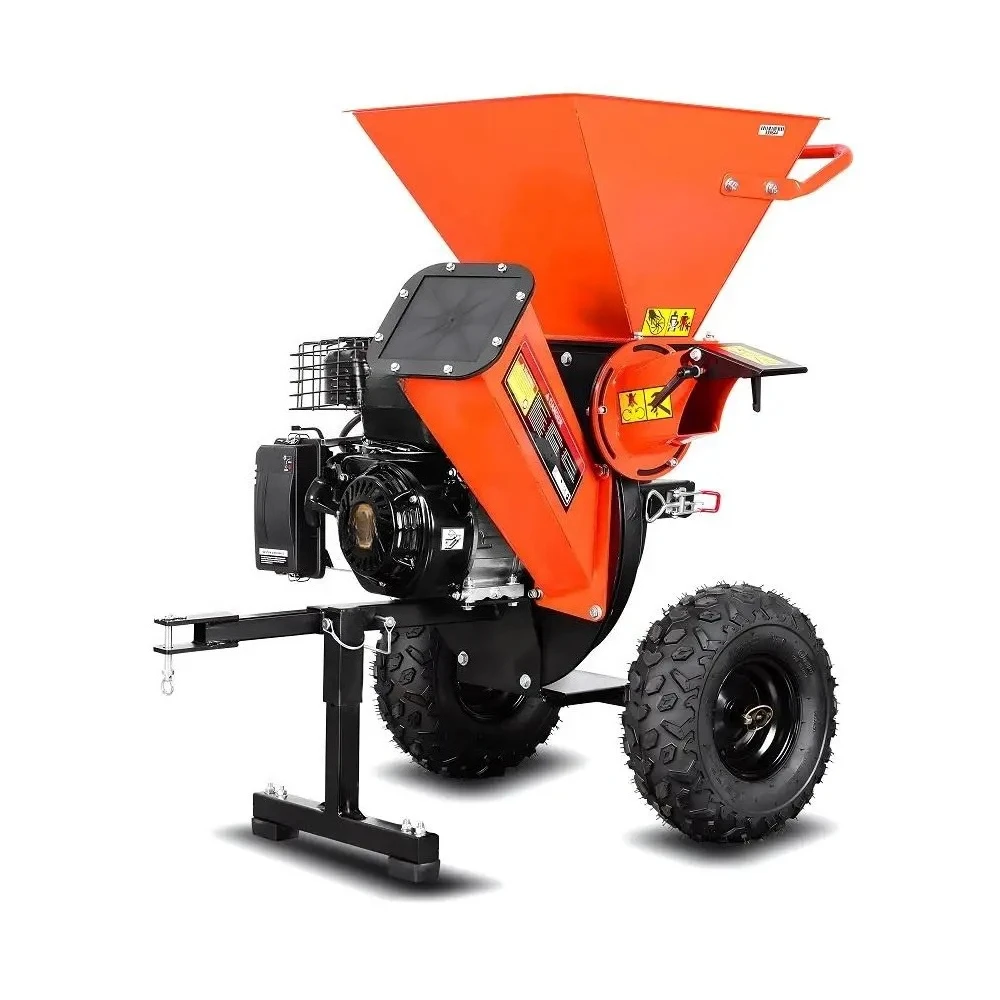 Vacuum 7Hp 4 Stroke Grass Leaf Branch Shredder Forest Used Manual Tree Stump Branches Chipping Wood Chipper